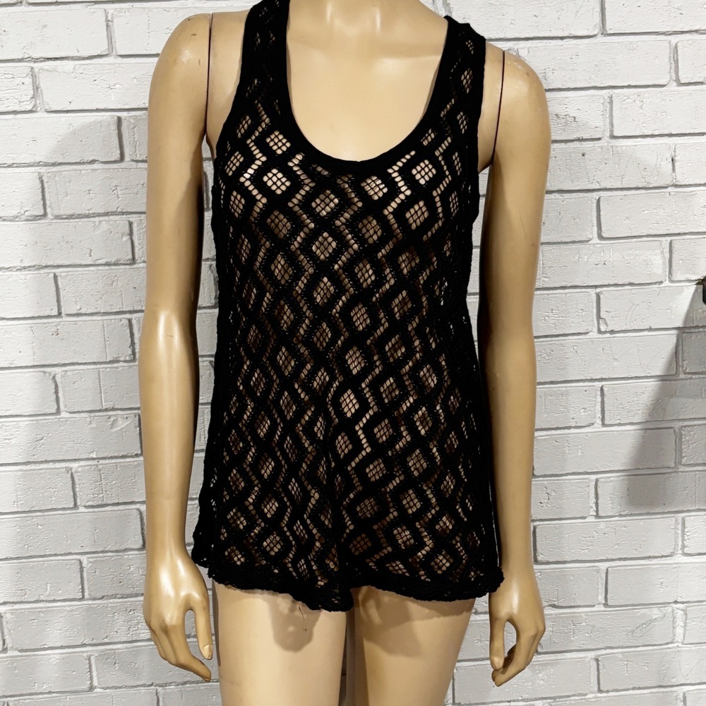 Banana Republic Black Diamond‎ Crochet Racerback Tank Top Womens Size Medium